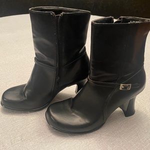 Black Boots with Wide Heels